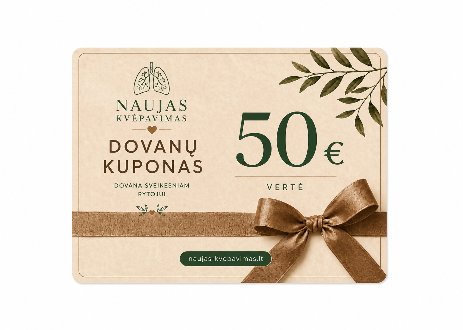 Dovanų kuponas „Naujas Kvėpavimas“