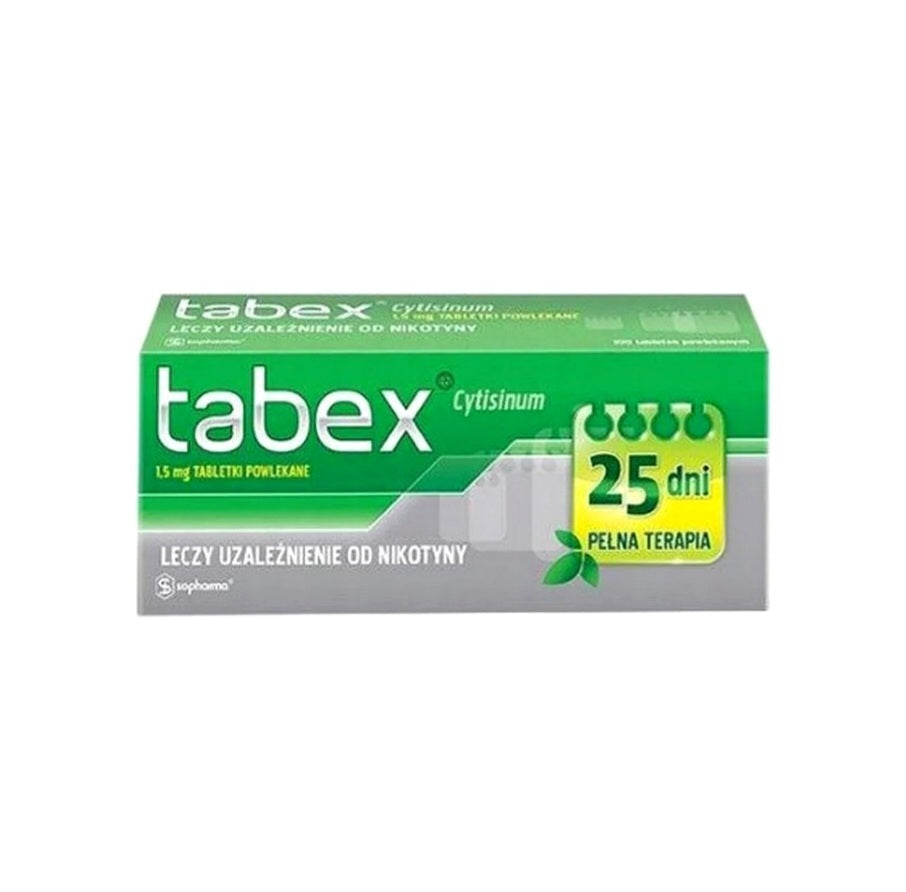 Tabex 1,5 mg plėvele dengtos tabletės metantiems rūkyti, 100 vnt