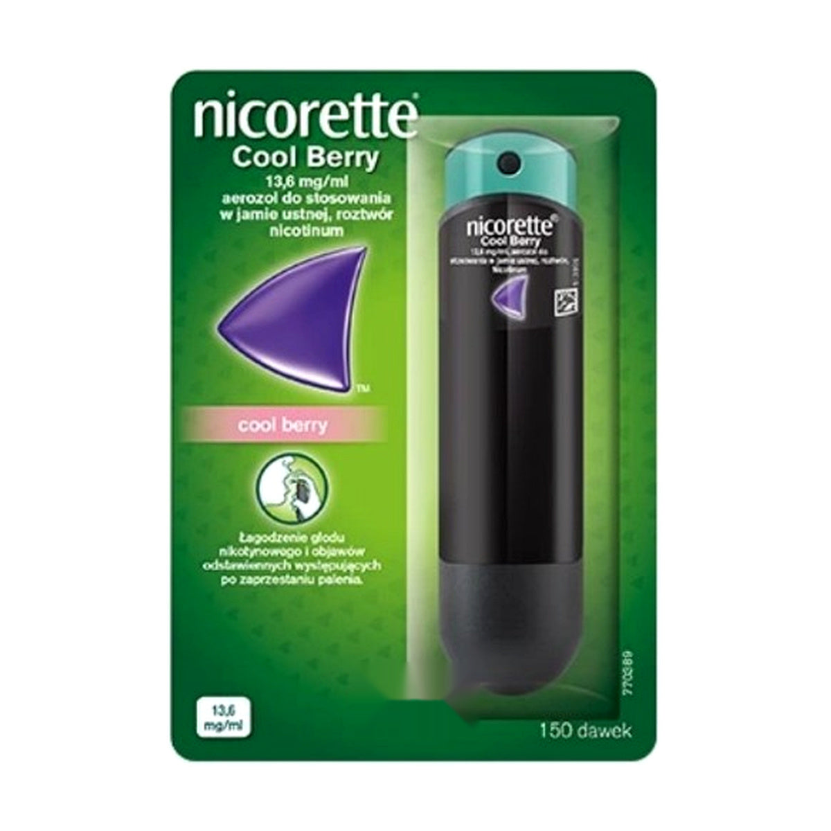 Nicorette Cool Berry 13,6 mg/ml burnos purškalas, 150 dozių